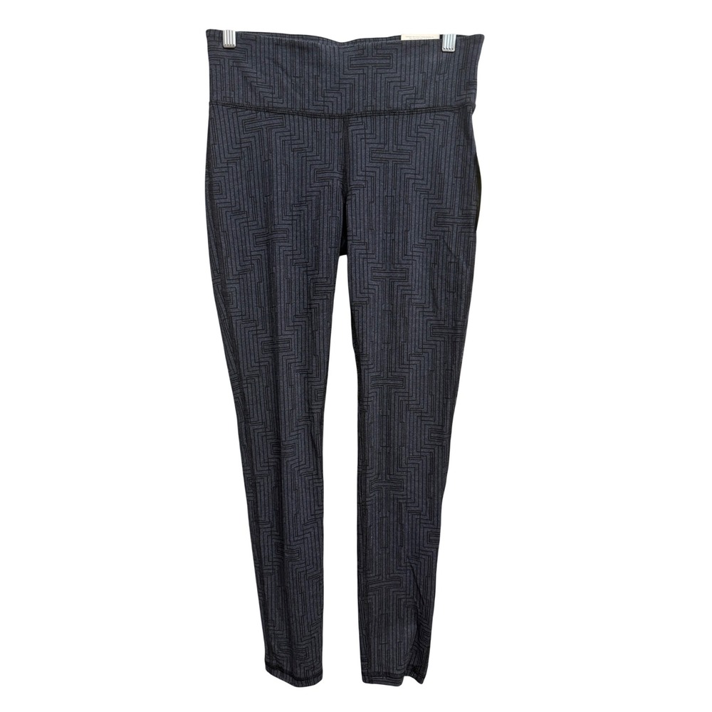 Xersion Studio Womens Medium Leggings Total Eclipse Gray Geometric Maze NWT